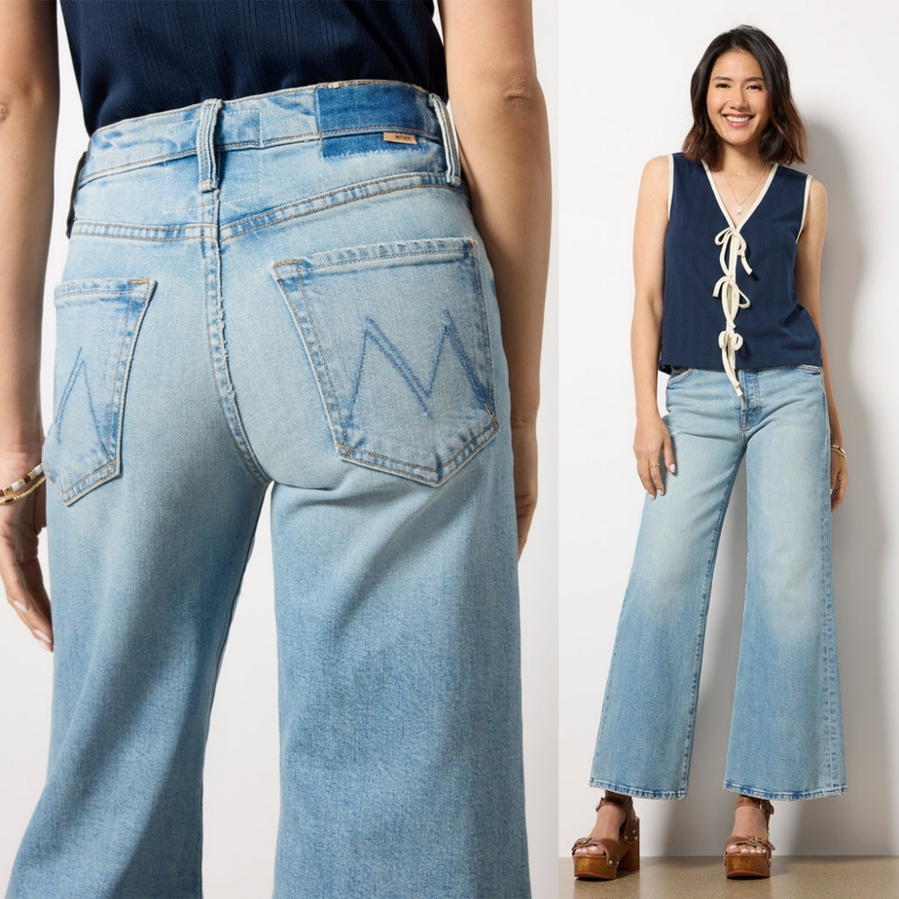 NWT Mother Denim The Tomcat Roller Jean 27 Petite Lil I Confess Jeans Wide Leg - Picture 5 of 16